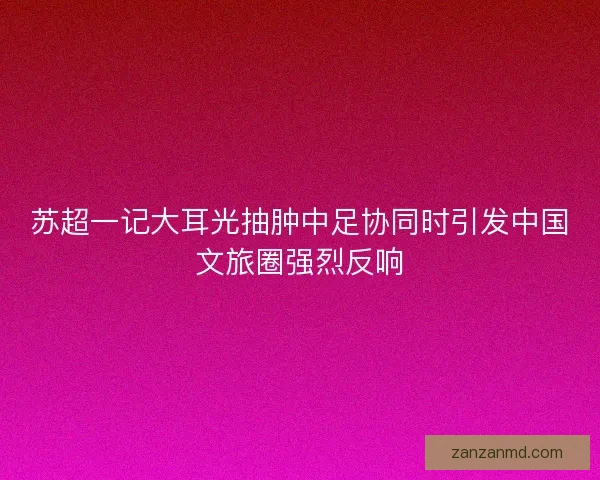 苏超一记大耳光抽肿中足协同时引发中国文旅圈强烈反响