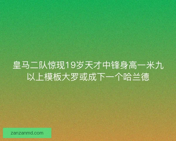 皇马二队惊现19岁天才中锋身高一米九以上模板大罗或成下一个哈兰德