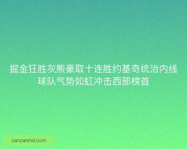 掘金狂胜灰熊豪取十连胜约基奇统治内线球队气势如虹冲击西部榜首