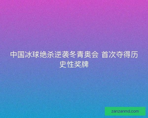 中国冰球绝杀逆袭冬青奥会 首次夺得历史性奖牌